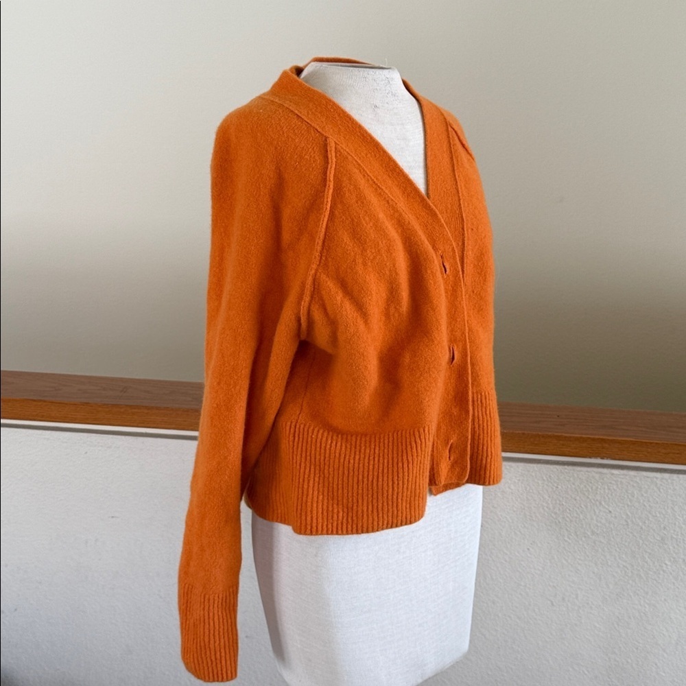 H&M Vibrant Orange Wool Blend cardigan sweater